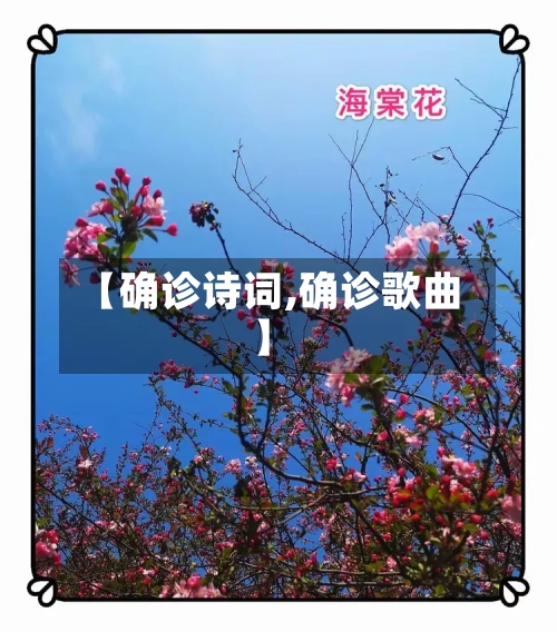 【确诊诗词,确诊歌曲】