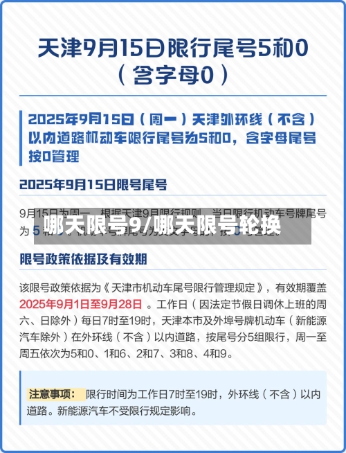 哪天限号9/哪天限号轮换-第2张图片