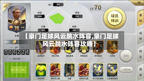 【豪门足球风云跳水阵容,豪门足球风云跳水阵容攻略】-第3张图片