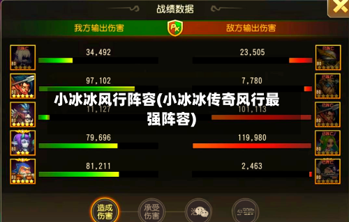 小冰冰风行阵容(小冰冰传奇风行最强阵容)
