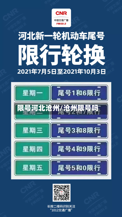 限号河北沧州/沧州限号吗-第2张图片