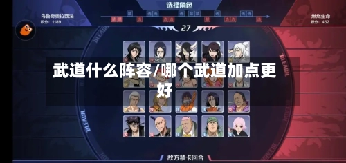 武道什么阵容/哪个武道加点更好