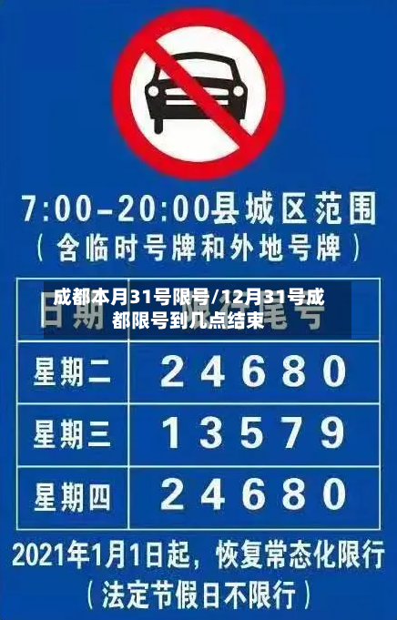 成都本月31号限号/12月31号成都限号到几点结束-第3张图片