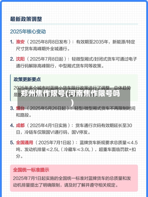 郑州焦作限号(河南焦作限号吗)-第2张图片