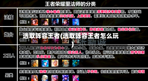 选取阵容王者(选取阵容王者怎么玩)-第2张图片