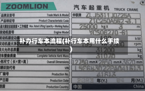 补办行车本流程(补行车本用什么手续)-第2张图片