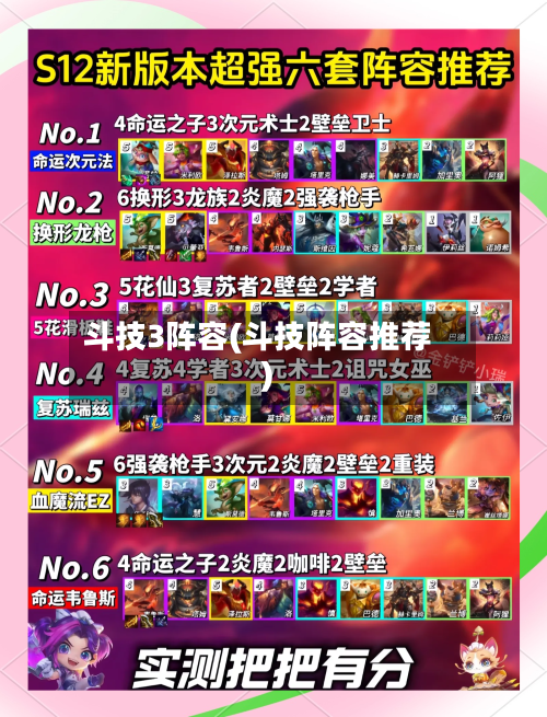 斗技3阵容(斗技阵容推荐)