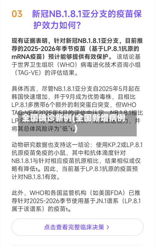全国确诊新例(全国新增病例)