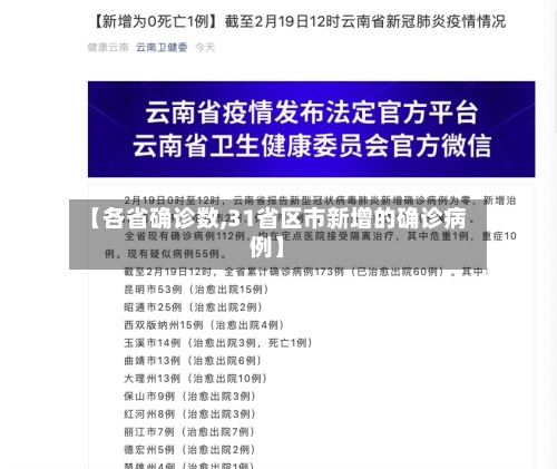 【各省确诊数,31省区市新增的确诊病例】-第2张图片