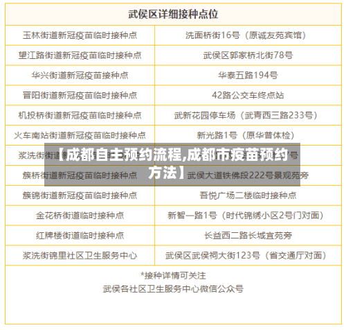 【成都自主预约流程,成都市疫苗预约方法】