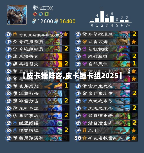 【皮卡锤阵容,皮卡锤卡组2025】-第3张图片