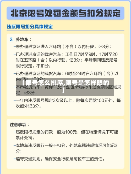 【限号怎么排序,限号是怎样限的】