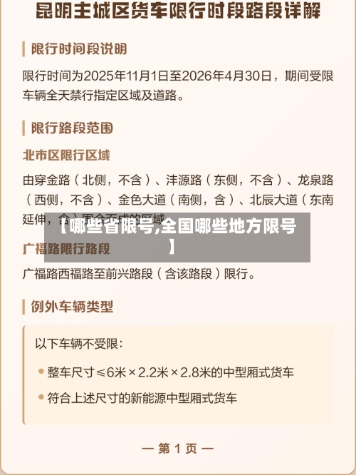 【哪些省限号,全国哪些地方限号】-第2张图片