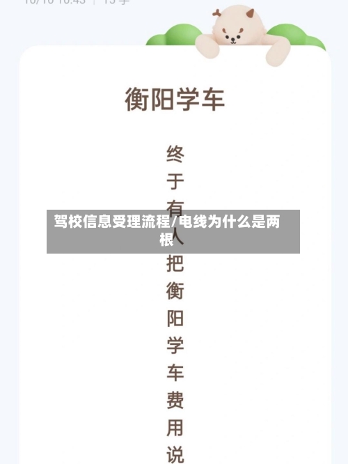 驾校信息受理流程/电线为什么是两根