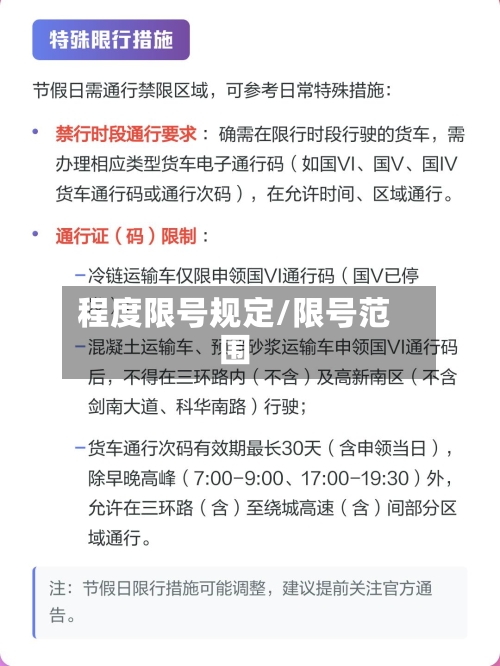 程度限号规定/限号范围