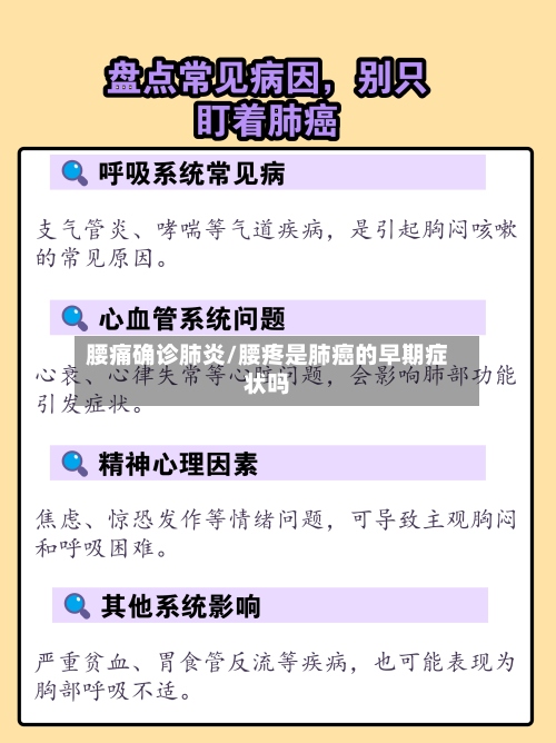 腰痛确诊肺炎/腰疼是肺癌的早期症状吗-第2张图片