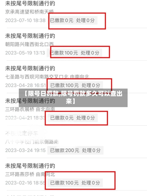 【限号日罚款,限号罚款多久可以查出来】