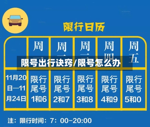 限号出行诀窍/限号怎么办