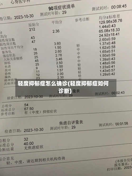 轻度抑郁症怎么确诊(轻度抑郁症如何诊断)
