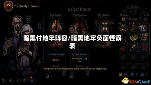 暗黑付地牢阵容/暗黑地牢负面怪癖表