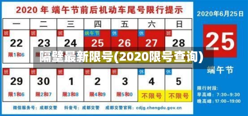 隔壁最新限号(2020限号查询)
