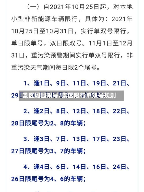 景区周围限号/景区限行单双号规则-第2张图片