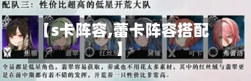 【s卡阵容,蕾卡阵容搭配】
