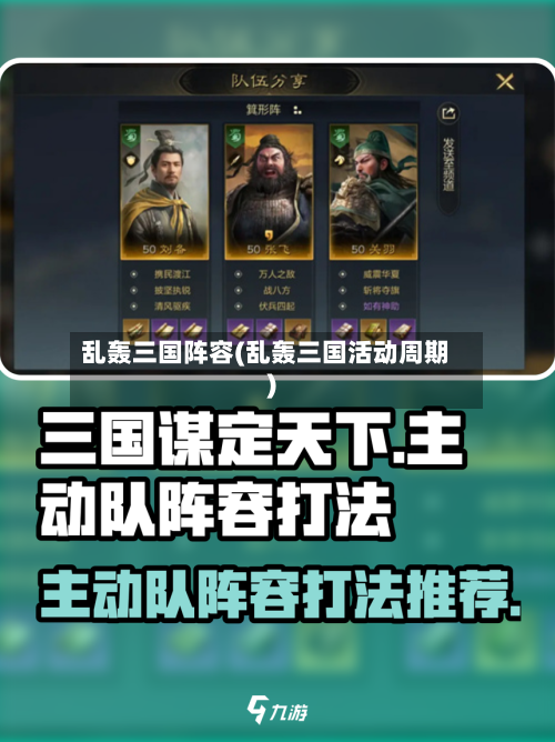 乱轰三国阵容(乱轰三国活动周期)