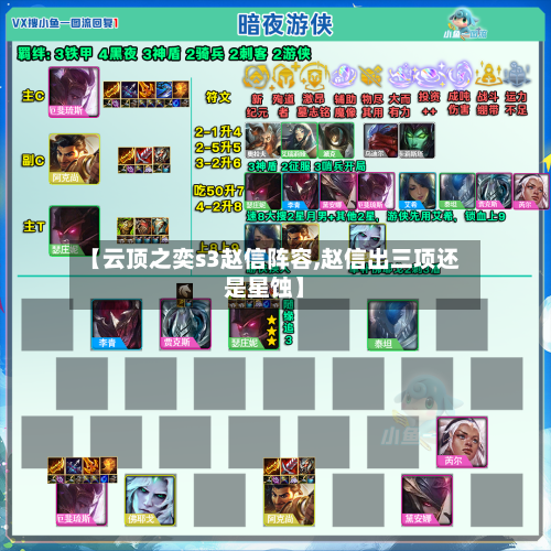 【云顶之奕s3赵信阵容,赵信出三项还是星蚀】