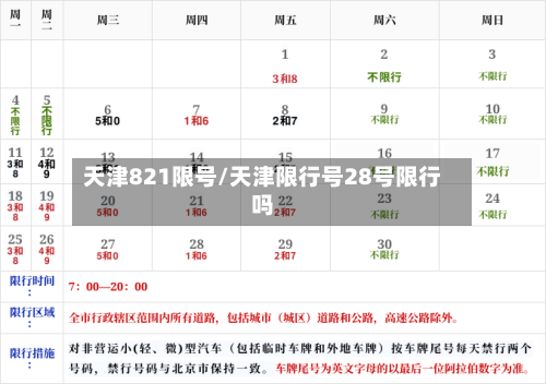 天津821限号/天津限行号28号限行吗-第2张图片