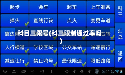 科目三限号(科三限制通过率吗)
