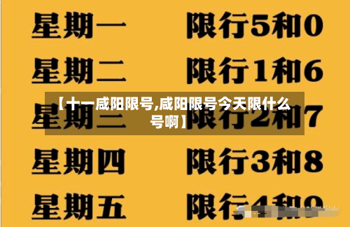 【十一咸阳限号,咸阳限号今天限什么号啊】