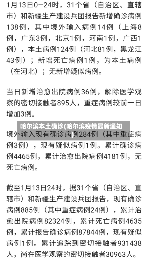 哈尔滨本土确诊(哈尔滨疫情最新通知)-第2张图片