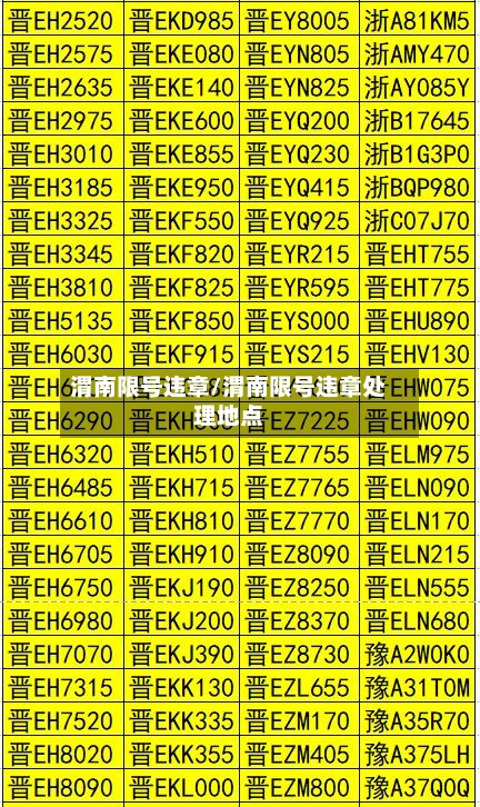 渭南限号违章/渭南限号违章处理地点