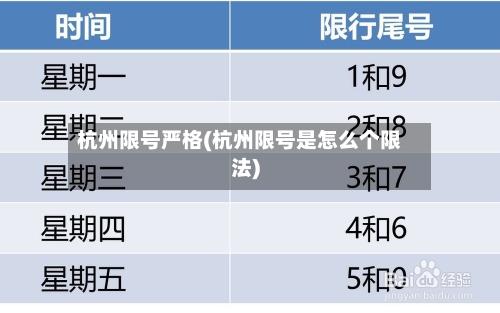 杭州限号严格(杭州限号是怎么个限法)