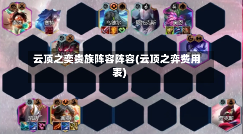 云顶之奕贵族阵容阵容(云顶之弈费用表)