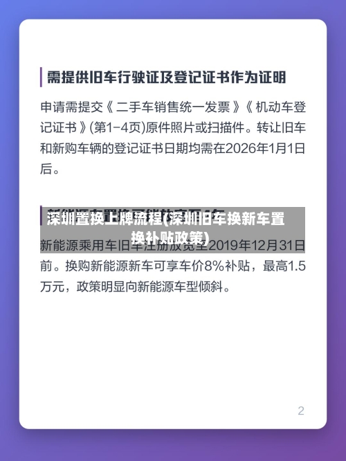 深圳置换上牌流程(深圳旧车换新车置换补贴政策)