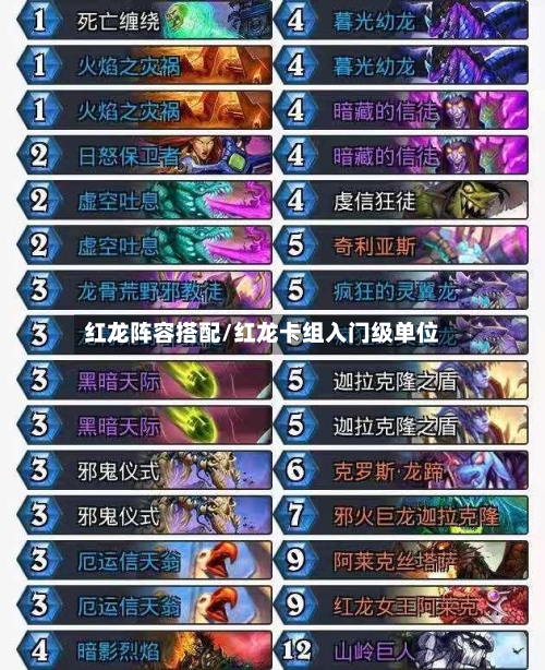 红龙阵容搭配/红龙卡组入门级单位