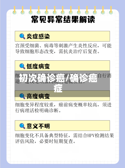 初次确诊癌/确诊癌症