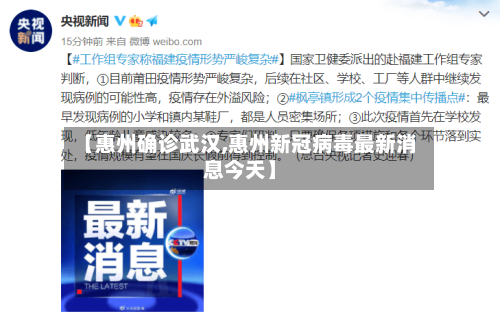 【惠州确诊武汉,惠州新冠病毒最新消息今天】-第2张图片
