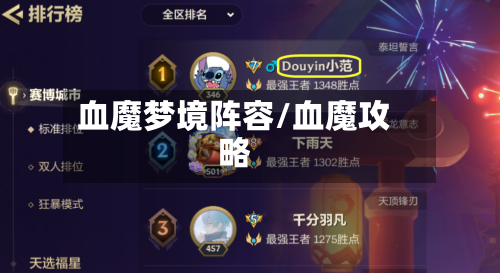 血魔梦境阵容/血魔攻略-第2张图片
