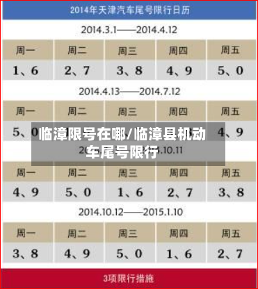 临漳限号在哪/临漳县机动车尾号限行