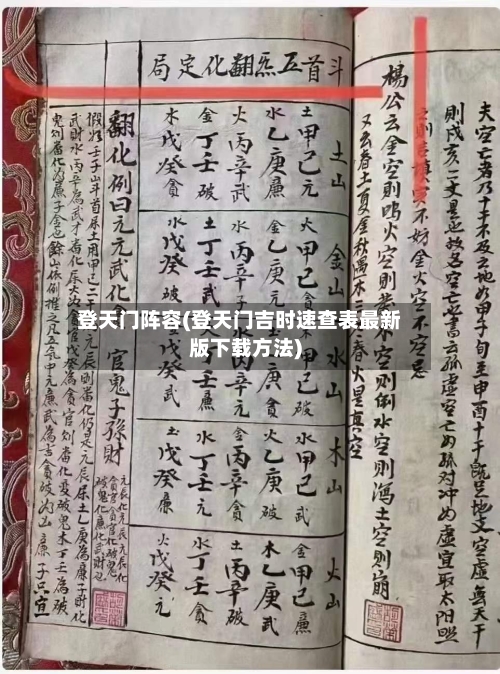 登天门阵容(登天门吉时速查表最新版下载方法)