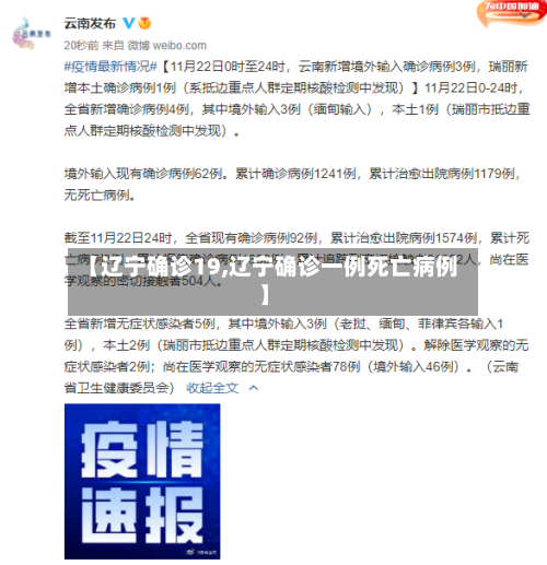 【辽宁确诊19,辽宁确诊一例死亡病例】