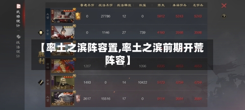 【率土之滨阵容置,率土之滨前期开荒阵容】-第2张图片