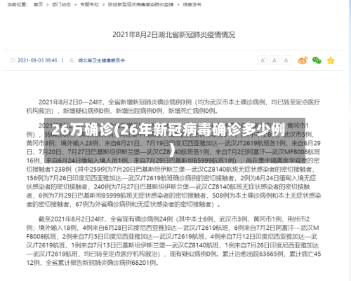 26万确诊(26年新冠病毒确诊多少例)