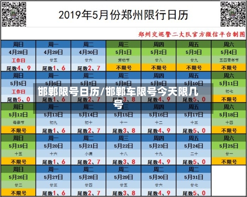 邯郸限号日历/邯郸车限号今天限几号