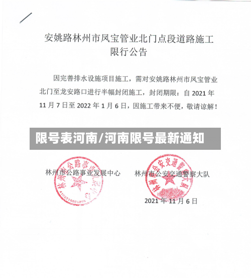 限号表河南/河南限号最新通知