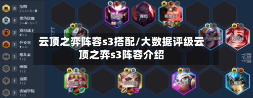 云顶之弈阵容s3搭配/大数据评级云顶之弈s3阵容介绍