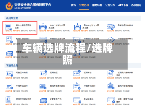 车辆选牌流程/选牌照